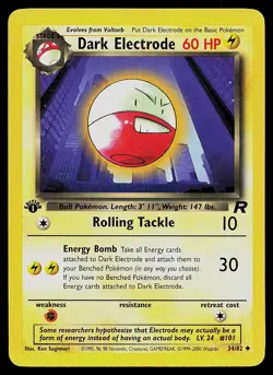 Pokemon Card - Dark Electrode Team Rocket 1st Edition 34/82 Uncommon - Image 1