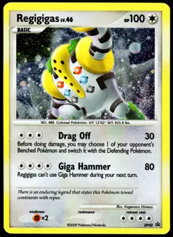 Pokemon TCG Regigigas DP40 2009 Diamond & Pearl SWIRL Black Star Promo Card - MP - Image 1