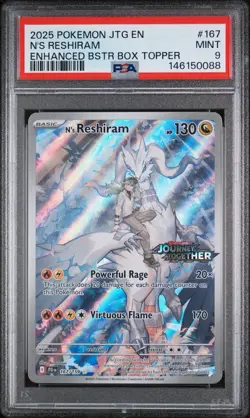 Pokemon TCG N's Reshiram Stamped Illustration Rare Promo Card 167/159 PSA 9 - Image 1