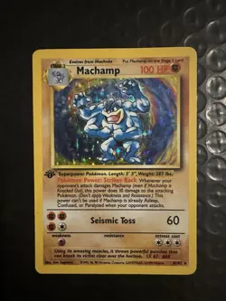 Pokemon MACHAMP 8/102 1st Edition Base Set Holo Card TCG WOTC vintage - Image 3