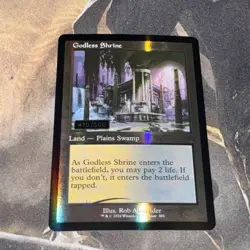 Godless Shrine X1 Mtg Ravnica Remastered Nm Retro Frame Foil Serialized - Image 1