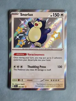 Snorlax SV: Paldean Fates Shiny Rare Holo 202/091 Pokemon TCG Card - Image 1