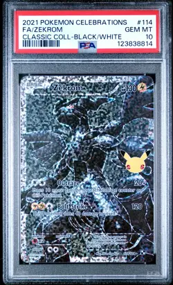 2021 POKEMON CELEBRATIONS CLASSIC COLLECTION #114 FULL ART/ZEKROM PSA 10 - Image 1