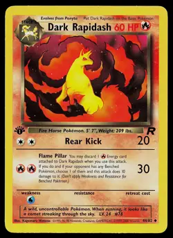 Pokemon Card - Dark Rapidash Team Rocket 1st Edition 44/82 Uncommon - Image 1