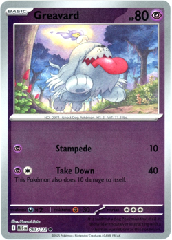 Greavard (Reverse Holo) 065/132 - Mega Evolution - Pokemon - NM/M English - Image 1