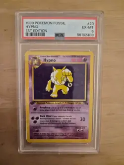 Pokemon 1999 Fossil 1st Edition Non-Holo Rare Hypno PSA 6 - Image 1