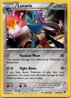 Lucario 63/124 Holo Rare Fates Collide Pokemon NM - Image 1