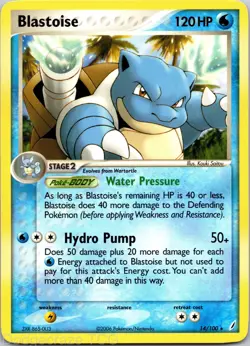 Blastoise 14/100 Rare Crystal Guardians Pokemon LP - Image 1