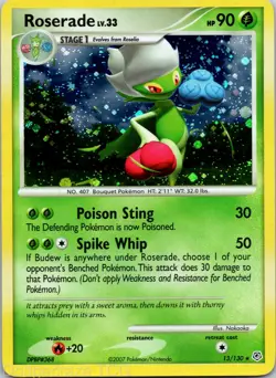 Roserade 13/130 Holo Rare Diamond & Pearl Pokemon LP - Image 1