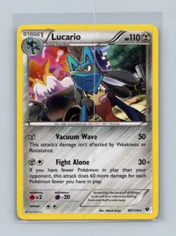 Lucario 63/124 Holo Rare Fates Collide Pokemon Holo Lightly Played - Image 1
