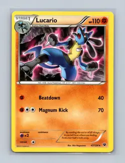 Lucario 47/124 Rare Fates Collide Pokemon Lightly Played - Image 1