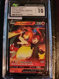 Lance’s Charizard V SWSH133 – 2021 Pokemon Black Star Promo – CGC 10 - Image 1