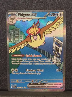 Pidgeot ex 225/197 SIR Pokemon Obsidian Flames NM Illustration Rare A - Image 1