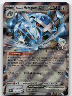 STEVEN'S METAGROSS EX 145/182 DOUBLE RARE DESTINED RIVALS POKEMON NEAR MINT - Image 2