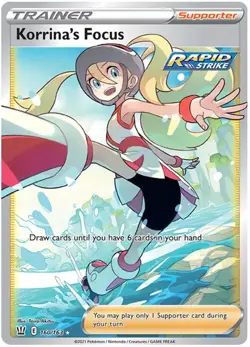 SWSH05: Battle Styles Korrina's Focus 160/163 Pokemon Card - NM - Image 1