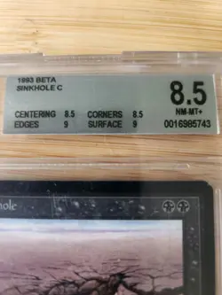 MTG Limited Edition Beta 1993 Sinkhole BGS 8.5 NM/MT+ Old School 93/94 - Image 3