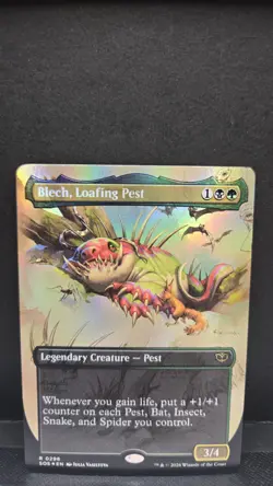 Blech, Loafing Pest (Borderless) (R) Foil Secrets of Strixhaven MTG NM - Image 1