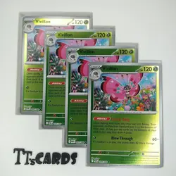 Vivillon 009/088 REVERSE HOLO x4 Playset 4x Pokemon TCG ME03 Perfect Order POR - Image 1