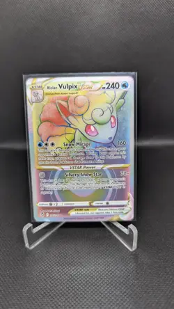 Pokemon TCG Alolan Vulpix VSTAR Silver Tempest Holo Card 197/195 Secret Rare - Image 1