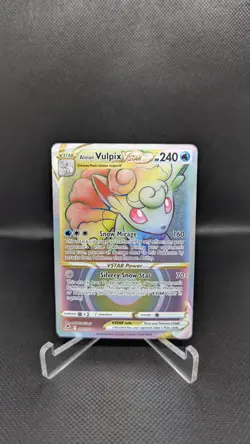 Pokemon TCG Alolan Vulpix VSTAR Silver Tempest Holo Card 197/195 Secret Rare - Image 2