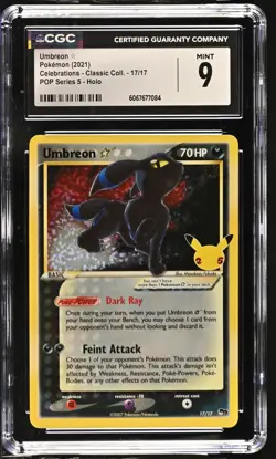 UMBREON Celebrations POP Series 5 Holo Gold Star #17 CGC 9 Pokemon - Image 1
