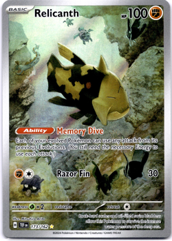 Pokemon TCG Relicanth 173/162 Temporal Forces Full Art Holo Rare Near Mint - Image 1