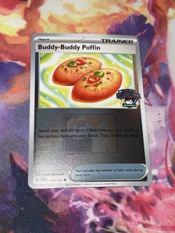 2025 Pokemon TCG NAIC Buddy-Buddy Poffin Stamped Promo Temporal Forces 144 NM - Image 1