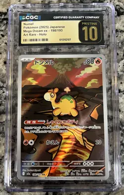 Pokemon Japanese Mega Dream EX Numel 198/193 CGC Pristine 10 - Image 1