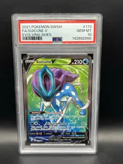 Pokemon Suicune V Evolving Skies Full Art 173/203 PSA 10 Gem Mint - Image 1