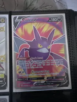 Pokemon Crobat v Full Art Ultra Rare Holo Darkness Ablaze 182/189 - Image 1