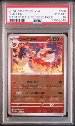 FLAREON Master Ball Reverse Holo Pokemon Japan Scarlet & Violet 151 #136 PSA 10 - Image 1