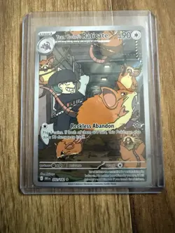 Pokemon Team Rocket's Raticate 202/182 Destined Rivals Illustration Rare Holo - Image 1