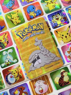 Pokemon 151 muk Vintage Pocket Monsters Vending HOLO Prism Sticker 2000 Nintendo - Image 1