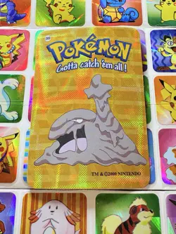 Pokemon 151 muk Vintage Pocket Monsters Vending HOLO Prism Sticker 2000 Nintendo - Image 4