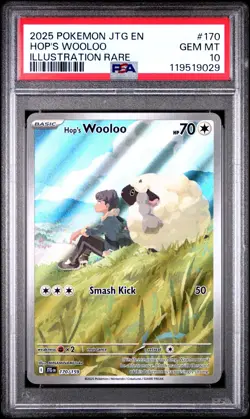 2025 POKEMON JTG EN-JOURNEY TOGETHER ILLUSTRATION RARE #170 HOP'S WOOLOO PSA 10 - Image 1