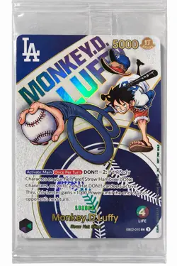 One Piece Dodgers Luffy Card Anime MLB Promo Rare Collectible - Image 1