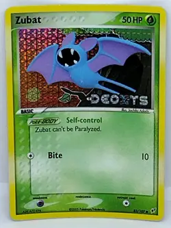 Pokemon Card - Zubat Deoxys 83/107 Reverse Holo Stamped Near Mint - Image 1