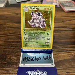 Nidoking 1st Edition Base Set GERMAN Holo Rare 11/102 Pokemon Card - Image 1
