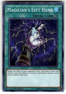 INCH-EN058 MAGICIAN'S LEFT HAND SUPER RARE 1ST EDITION YuGiOh CARD - Image 1