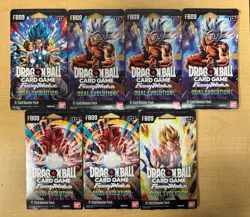 Dragon Ball Super Fusion World Dual Evolution FB09 Card Game 7 Booster Pack Lot - Image 1