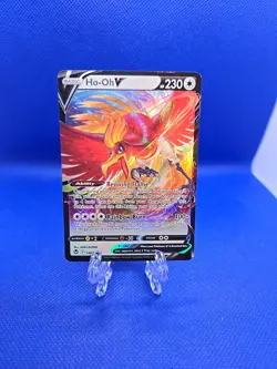 Pokemon Ho-Oh V 140/195 Silver Tempest Sword & Shield ULTRA RARE NM + Card Saver - Image 1