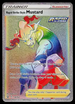 Pokemon Card - Rapid Strike Style Mustard Battle Styles 176/163 Secret Rare - Image 1