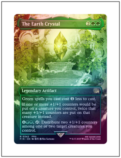 1x The Earth Crystal, Borderless Art Foil, Final Fantasy, Magic MTG NM - Image 1