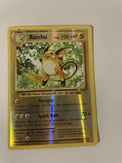 2016 Pokemon XY Evolutions RAICHU 36/108 Reverse Holo A4 - Image 1