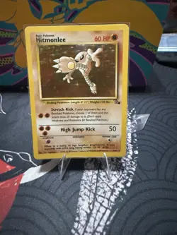 1999 Pokemon Hitmonlee 7/62 Fossil Holo Rare WOTC LP Vintage1999 - Image 1