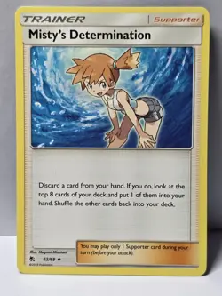 Misty's Determination 62/68 Uncommon Hidden Fates Pokemon Reverse Holo Near Mint - Image 1