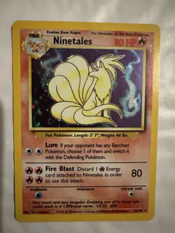 Ninetales 12/102 Base Set Holo Pokemon TCG Unlimited Holo Rare WOTC LP - Image 1