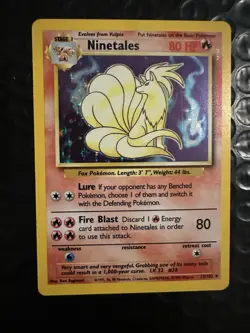 Ninetales 12/102 Base Set Holo Pokemon TCG Unlimited Holo Rare WOTC LP - Image 3