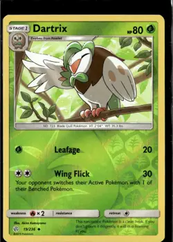 Pokemon Dartrix 19/236 Cosmic Eclipse Reverse Holo Uncommon - Image 1