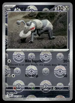Durant (Poke Ball Pattern) 070/086 Uncommon White Flare Pokemon Holo NM - Image 1